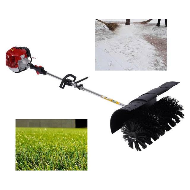 2.3HP Walk Behind Sweeper Broom 52cc Gas Power Artificial Grass Sweeper Brush