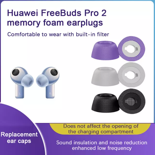 1Pair Silicone Earbuds Memory Foam Eartips For Huawei Freebuds Pro 2 Ear Plugs