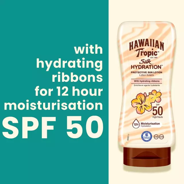 Hawaiian Tropic Silk Hydration Protective Sun Lotion Sonnencreme LSF 50, 180 Ml, 3