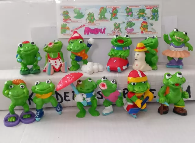 Kinder Ferrero Surprise Serie Complete Ranopla Frogs + 1 Bande Cake Toppers Rar