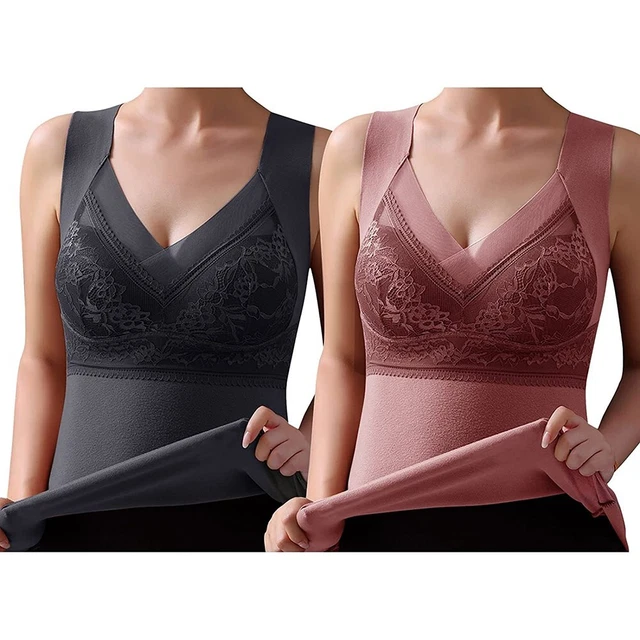 Camicia serbatoio termico pancia biancheria intima scollo a V inverno reggiseno costruito controllo