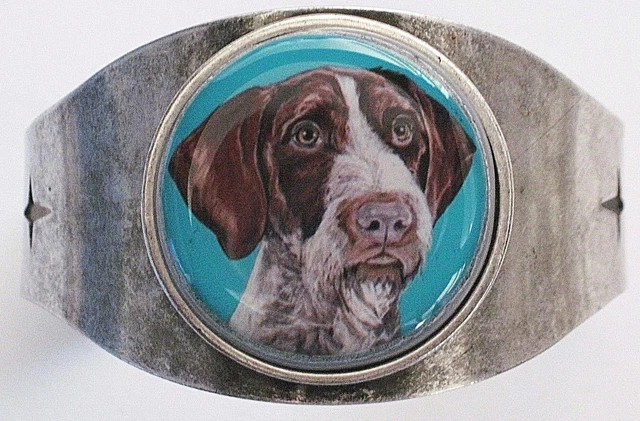 German Wire Haired Pointer Original Art Cuff Bracelet