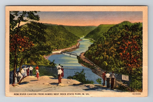 Hawk's Nest State Park WV- West Virginia, New River Canyon, Vintage Postcard