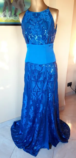 Long Dress bluette - abito da cerimonia in seta