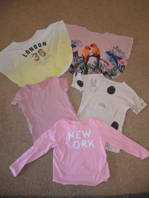 Girls summer top t-shirt bundle, 8-9 years, H&M, Next