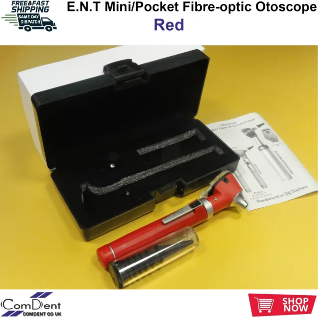 E.N.T Diagnostic Examination  Mini/Pocket Fibre-optic Otoscope* CE New*Red