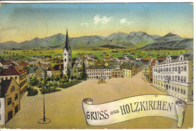 AK Holzkirchen Marktplatz Brauerei  1912 gelaufen  SELTEN !!!