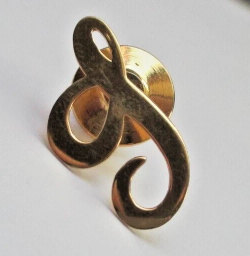 Broche Vintage En Métal Doré - Monogramme "G" - État Parfait - Rétro Années 50/60