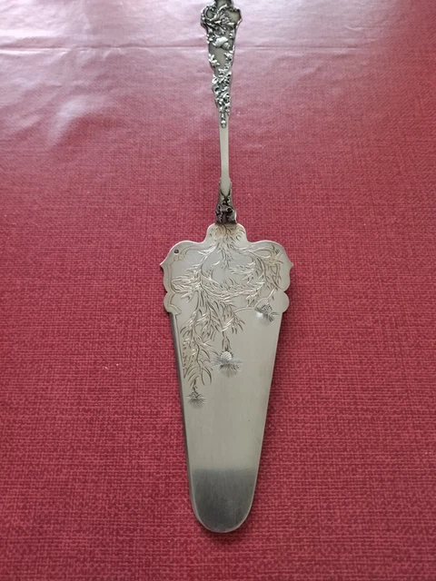 Pelle à Tarte Ancienne En Métal Argenté – Signée Pillet – Motif Gravé