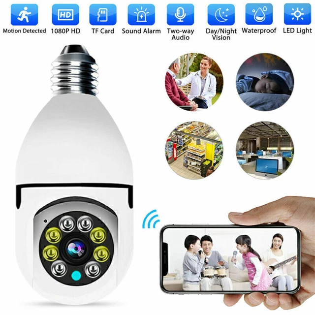 Full HD 1080P 360° Wireless Wifi IP Camera E27 Light Bulb Home Security Lamp Cam