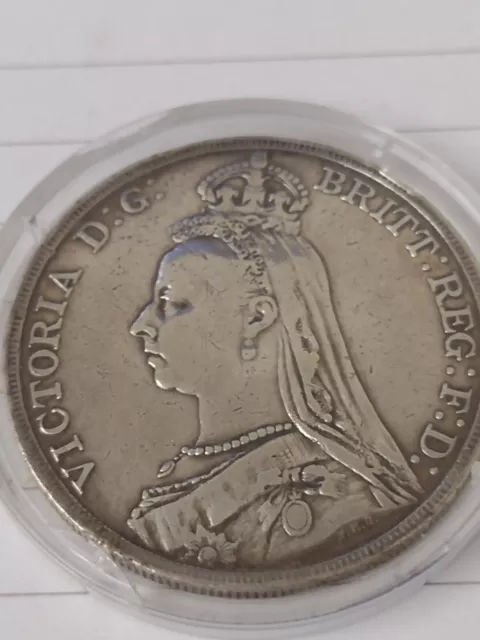 Queen Victoria Silver Crown.925 1891 Jubilee Head