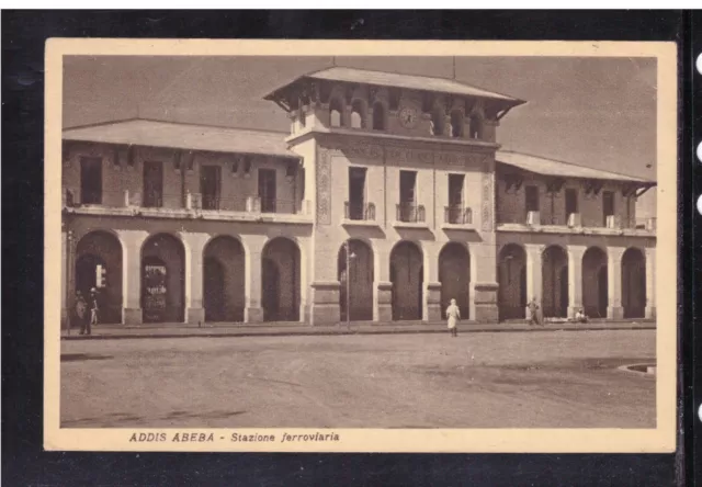 Cartolina Colonie Etiopia Addis Abeba Stazione Ferroviaria W86