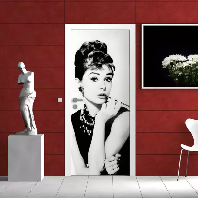 Decorazione adesiva Porta Audrey Hepburn sticker lavabile pvc varie misure