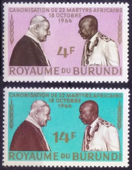 Burundi 1964 MNH 2v, Pope, Religion