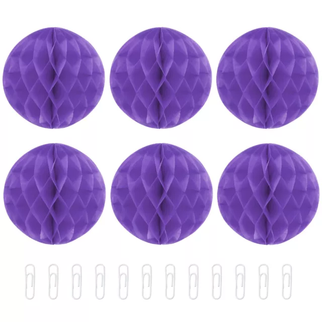 6Pcs Paper Pom-Poms Balls 6 Inch Paper Tissue Flower Ball for Party,Light Purple