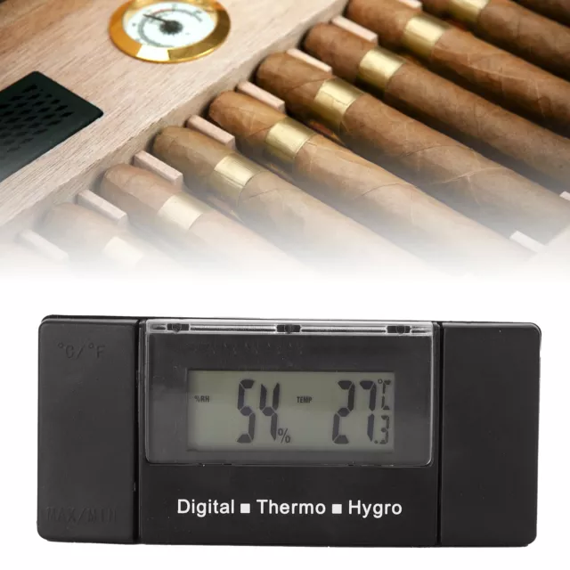 Higrómetro digital de cigarros termómetro interior para medir temperatura humidor ◑