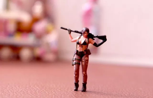 1/64 figure sexy girl soldier Sniper quiet Phantom Pain Gear  fit 1:64 car 3