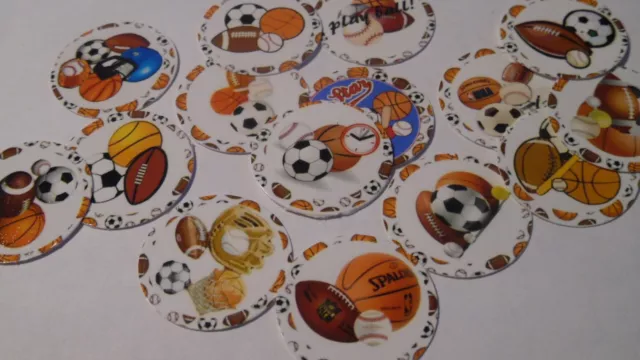 Pre Cut One Inch Bottle Cap Images Sports Balls Mix #2 Free Shipping
