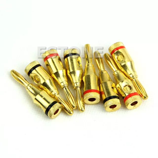 4mm Speaker Banana Plugs Gold Plated Brass Speaker Wire Banana Plugs Connectors