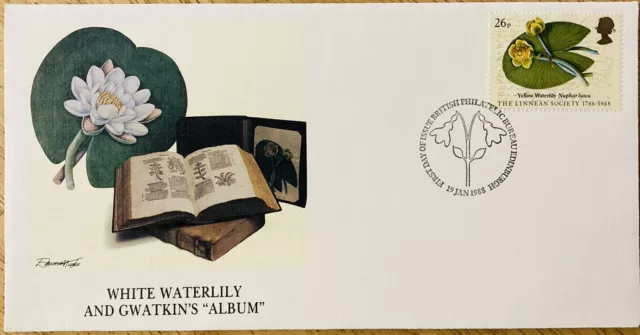 Fdc~1988 British Philatelic Society~The Linnean Society, White Waterlily