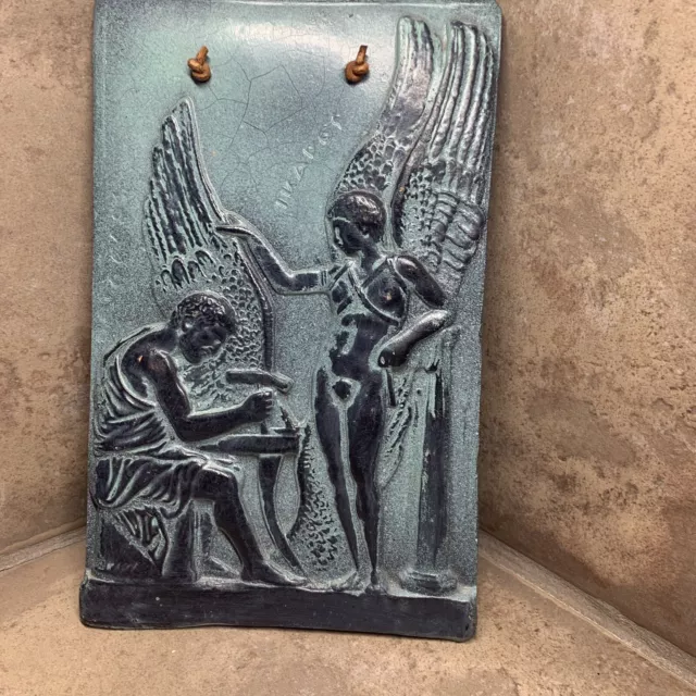 Daedalus & Icarus Greek Mythology Pottery Wall Art Plaque Decor MADE IN GREECE