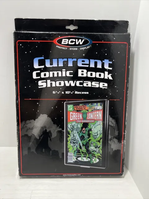 BCW Comic Book Showcase, Framed Display Case, Wall V-Hook, Current Size, Black