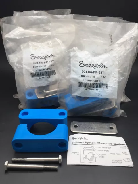 Swagelok 304-S6-PP32T Tubing Support Kit 2 Inch Bolted Plastic Clamp x 9 kits