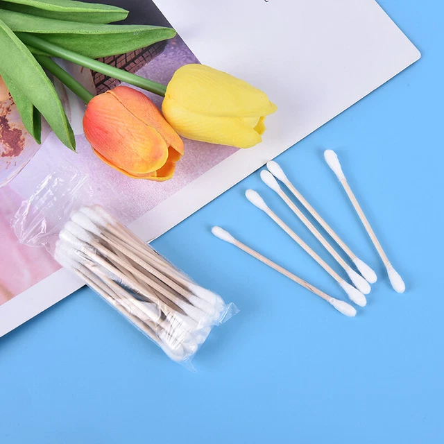 Double Head Cotton Swabs Buds Tip Medical Wood Sticks Nose Ears Cleaning Heal.fr