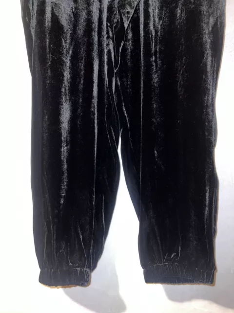 EILEEN FISHER Pants Women's Size XL Black Silk Rayon Velvet Slouchy Ankle Jogger 3
