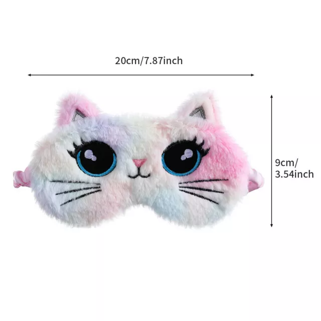 For Sleeping Comfortable Cute Cat Soft Plush Eye Mask Cartoon Travel Blindfold