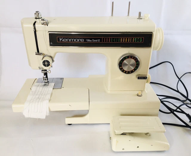 Vintage Rare Kenmore Sears 158 Ultra-12 Stitches Sewing Machine With Foot Pedal