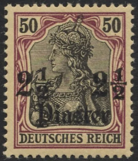DP TÜRKEI 30 **, 1905, 21/2 Pia. auf 50 Pf., ohne Wz., Pracht, Mi. 20.-