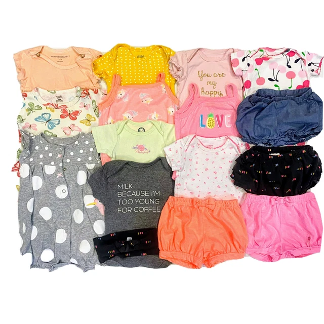 Baby Girl 3-6 Months 6 Months Carter's Summer Romper Shirt Shorts Clothes Lot