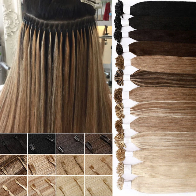 Best Nail U Tip Keratin Fusion Hair Extensions 100% Remy Human Hair Russian Hair