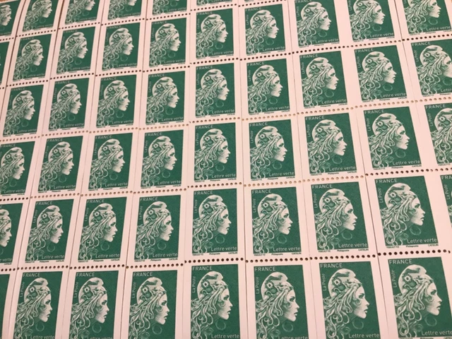 Lot De 50 Timbres Lettre Verte France Non Oblitérés - Validité Permanente, Multicolore