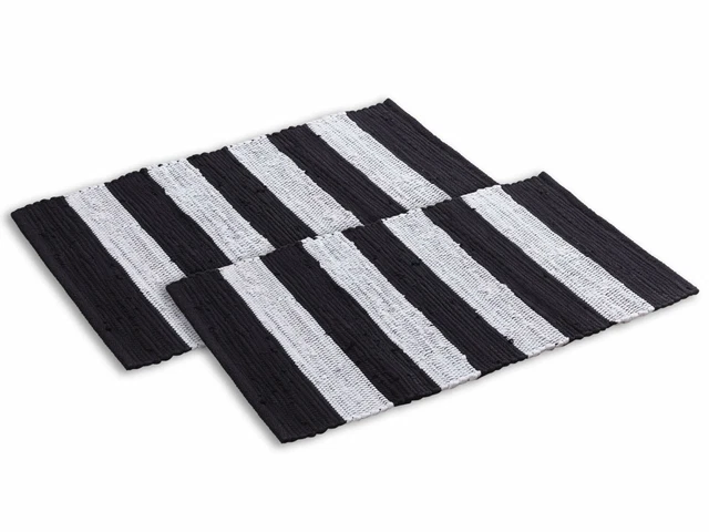 Badematte Set 2er groß 80 x 50 cm 100% Baumwolle Badteppich Badvorleger Badezimm