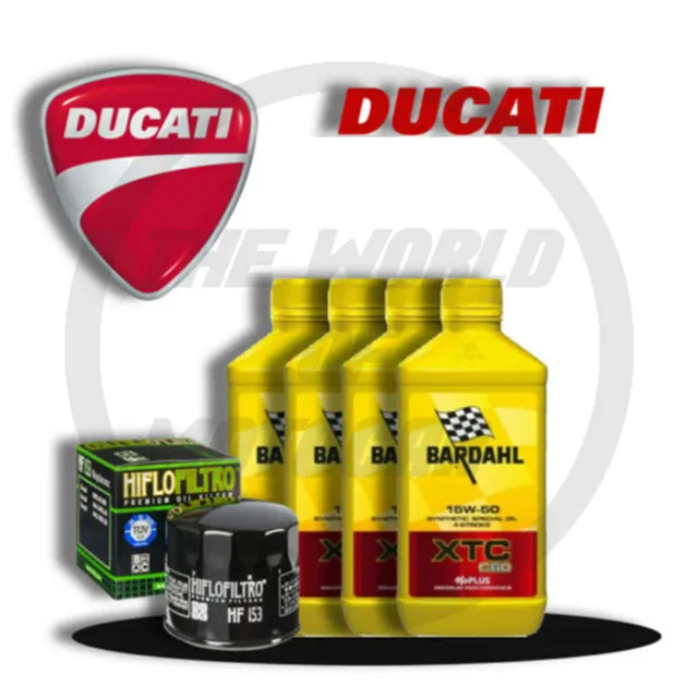 Set Entretien Ducati 1100 Hypermotard S 2008 Au 2009 Bardahl 15W50 Filtre Huile