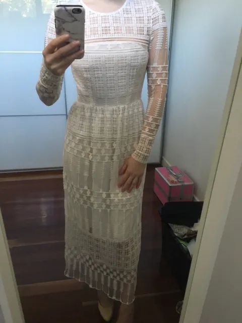 Thurley White Lace Maxi Dress Size 6 XS