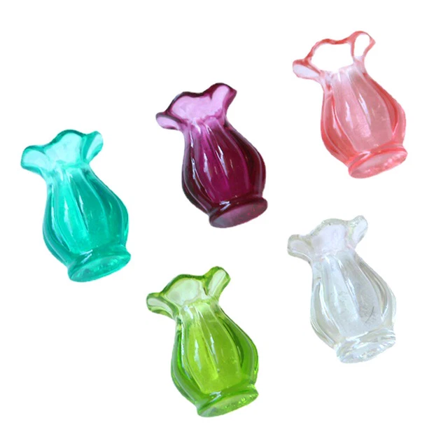 Resin Mini Flower Vase Miniatures Home Decor Accessories Doll House Decoration