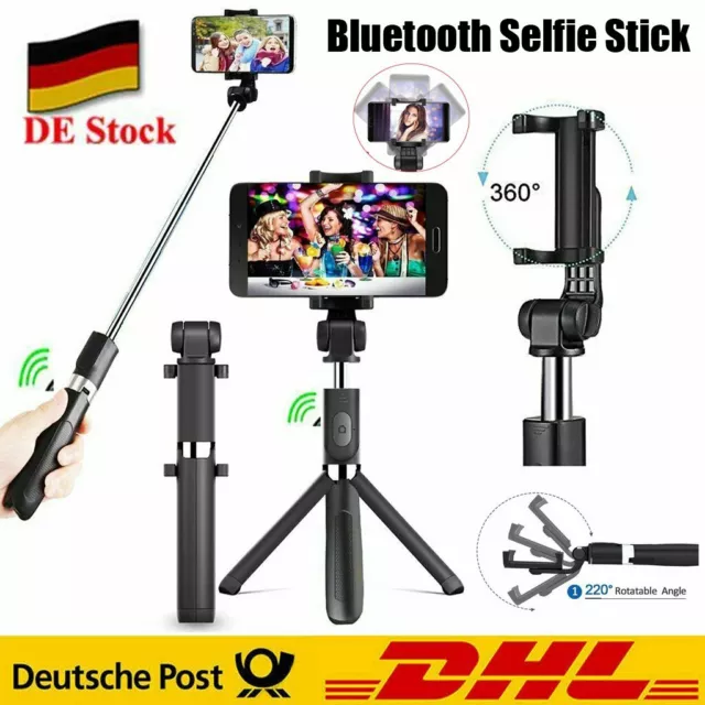 Bluetooth Selfie Stick Stange Stativ Monopod Handy Halterung für iPhone Android