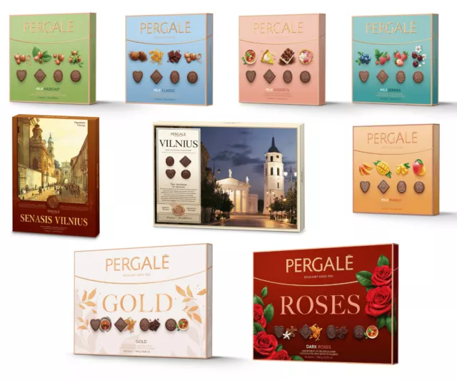 PERGALE Assorted Chocolate Sweets Pralines Premium Luxury Candy Boxes Vilnius