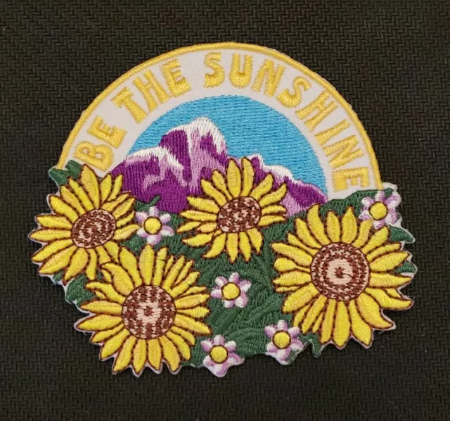 Be The Sunshine Happy Sun Flower Mountain Embroidered Patch Iron/Sew-On 0260