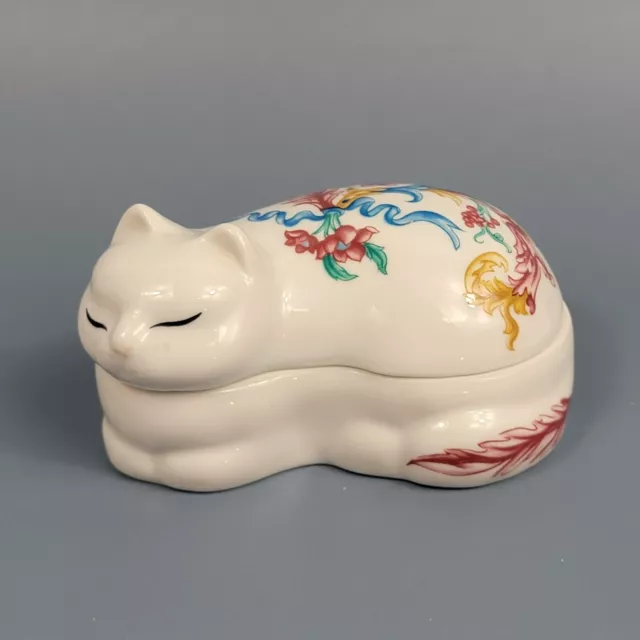 Trinket Box Elizabeth Arden Cat 4" Made in Japan Porcelain Vintage Very Pretty