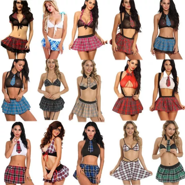 Sexy Lingerie Set School Girl Student Adult Cosplay Fancy Dress Uniform Costume