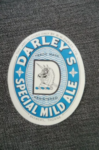 Mint Darley Thorne South Yorkshire Special Mild Ale  Brewery Beer Bottle Label