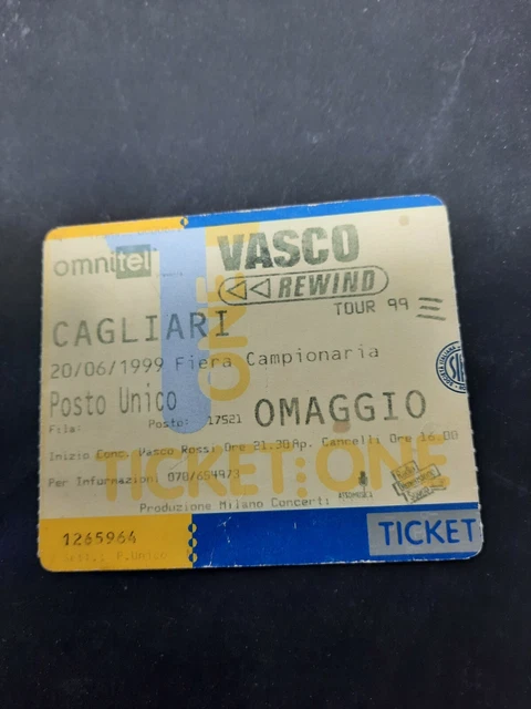 Vecchio Biglietto Concerto. VASCO ROSSI 2