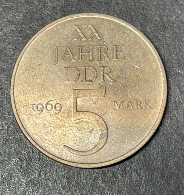 1969 East Germany 5 Mark Excellent Condition