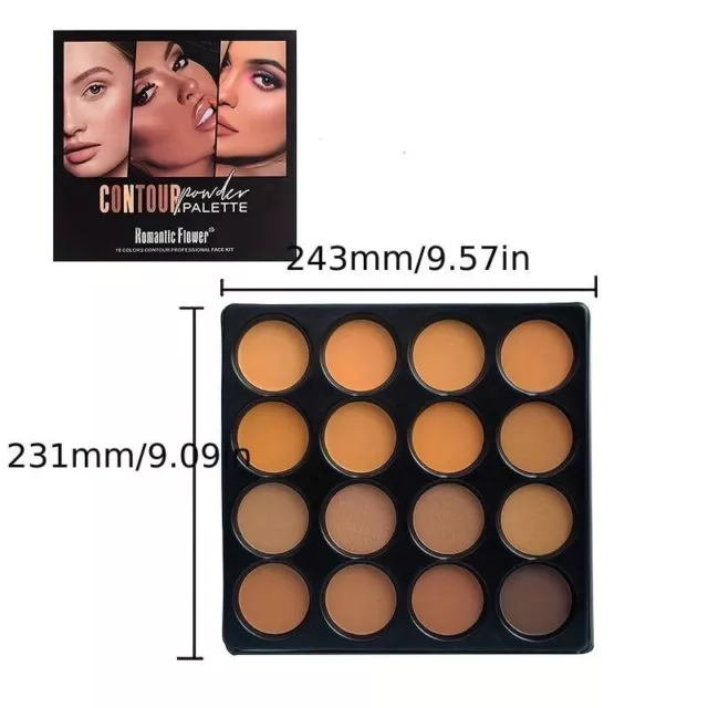 Palette De 16 Poudres Bronzante Contour Ombrage Éclaircissante Mat Illuminatrice 3