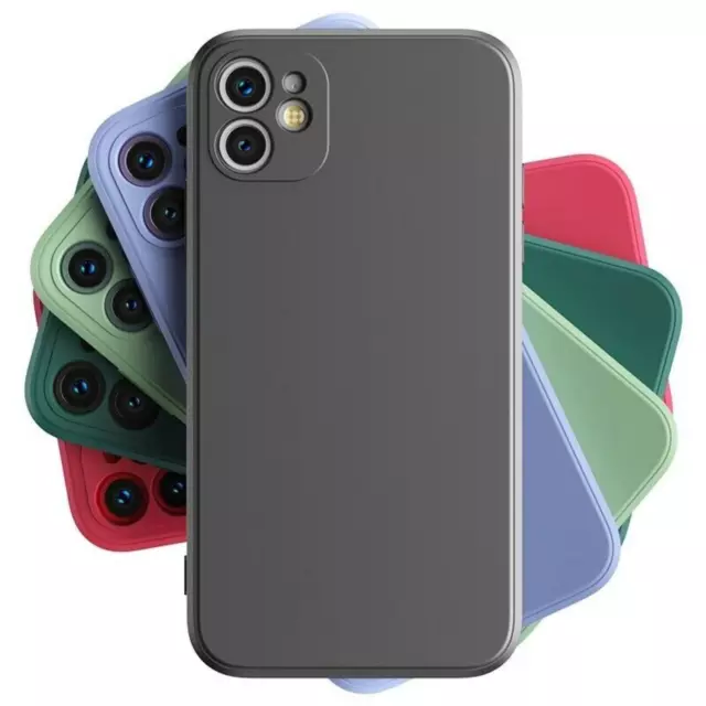 Custodia Cover Per Iphone 12 13 14 15 Pro Max Silicone Ultra Slim Bordi Piatti