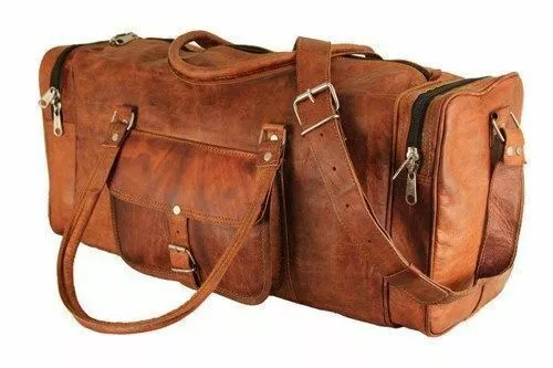 Bolsa de viaje de cuero bolsa de equipaje bolso de fin de semana saco de...